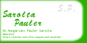 sarolta pauler business card